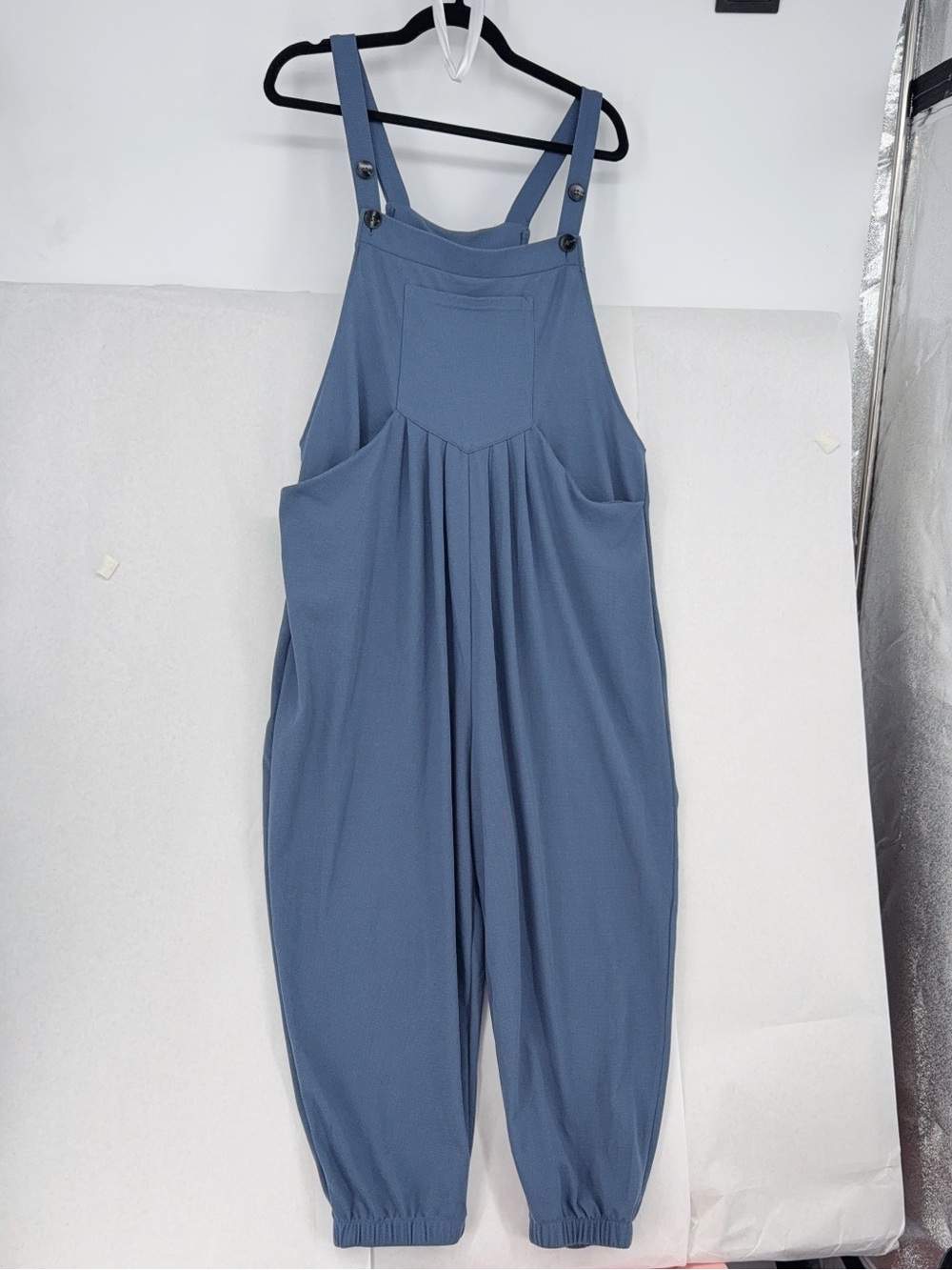 Halara Adjustable Strap Button Overalls Women's Grisaille Blue NWT SIZE XL - Picture 2 of 4